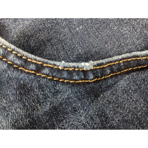 Women's Express Dark Blue Distressed Skinny Jeans Sz.2L Mid Rise - Picture 7 of 9